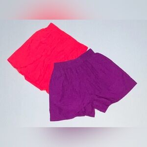 Vintage Neon Women's Nylon Shorts Set of Two - Pink and Purple | Small